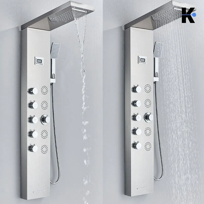 Duschpaneel Regendusche Set "BERND" - Silber (gebürstet)