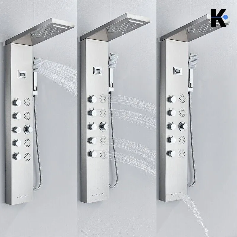 Duschpaneel Regendusche Set "BERND" - Silber (gebürstet)
