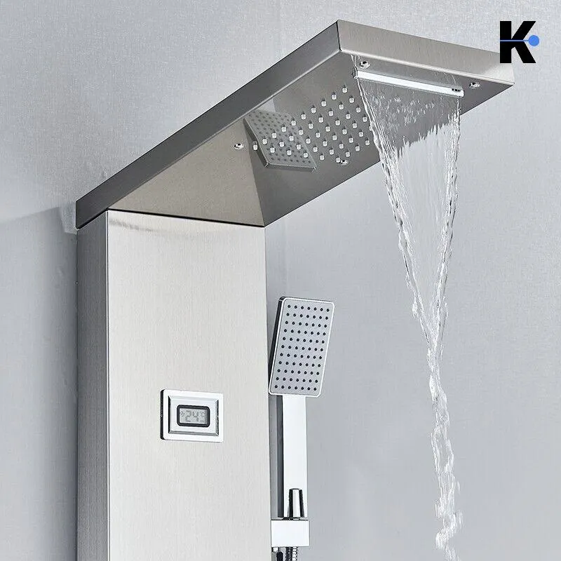 Duschpaneel Regendusche Set "BERND" - Silber (gebürstet)