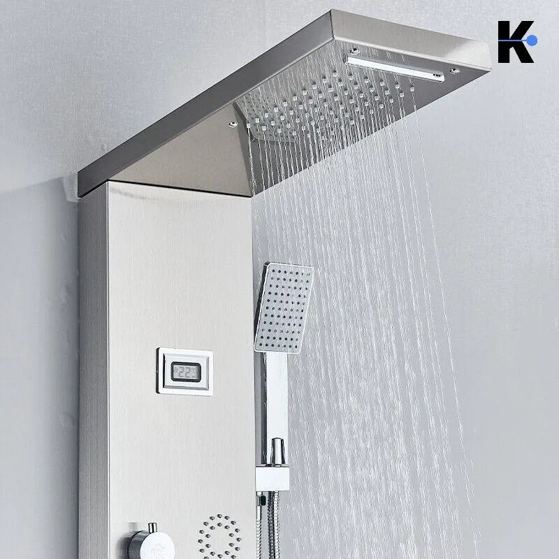 Duschpaneel Regendusche Set "BERND" - Silber (gebürstet)