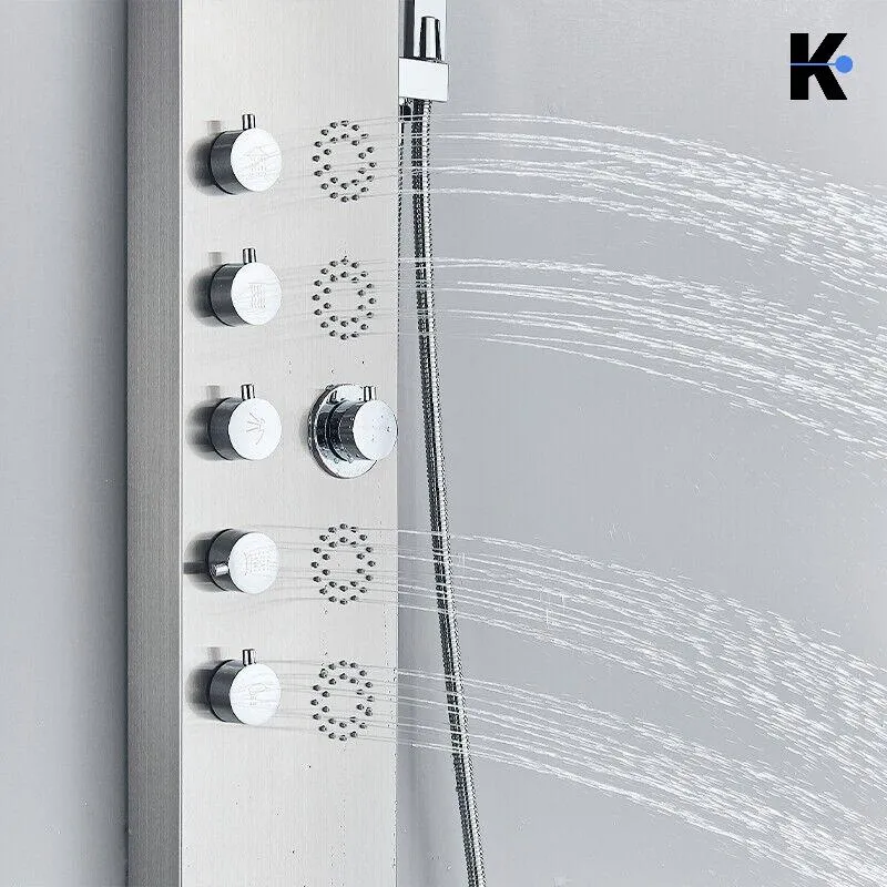 Duschpaneel Regendusche Set "BERND" - Silber (gebürstet)