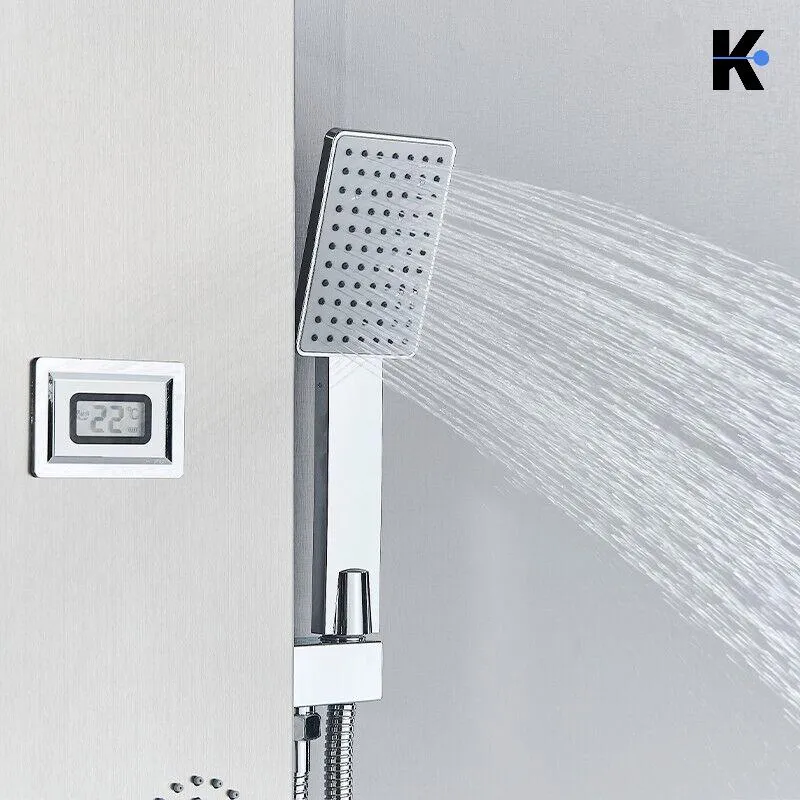 Duschpaneel Regendusche Set "BERND" - Silber (gebürstet)