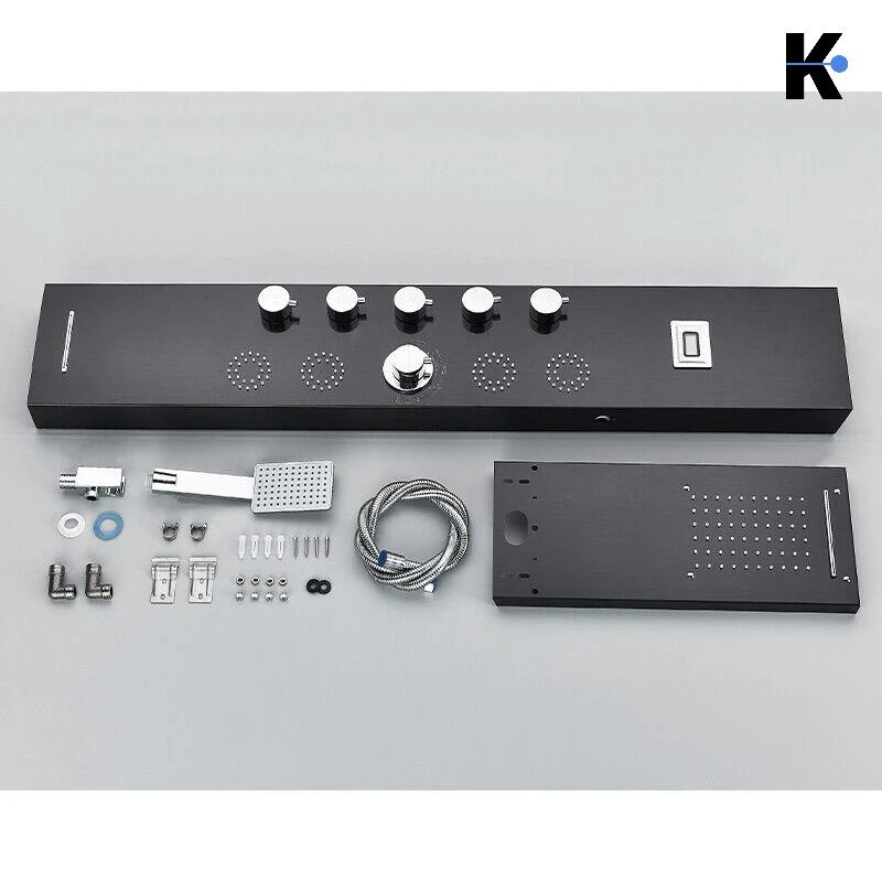 Duschpaneel Regendusche Set "BERND" - Silber (gebürstet)
