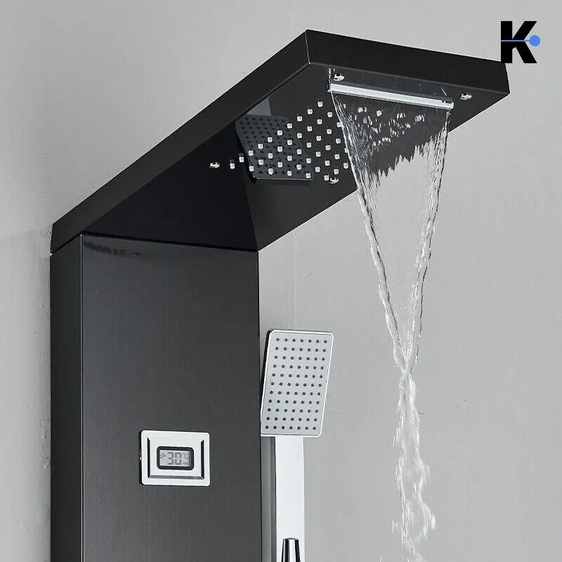 Duschpaneel Regendusche Set "BERND" - Schwarz (gebürstet)