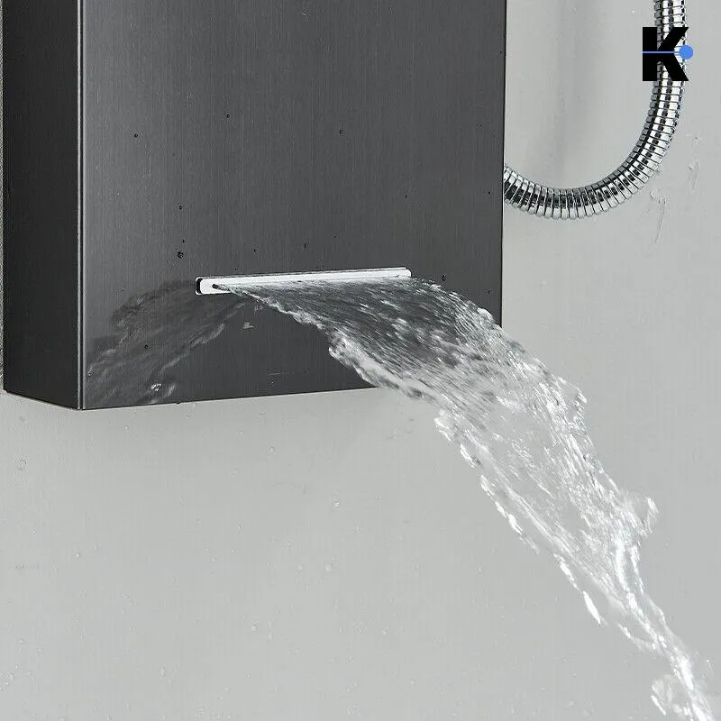 Duschpaneel Regendusche Set "BERND" - Schwarz (gebürstet)