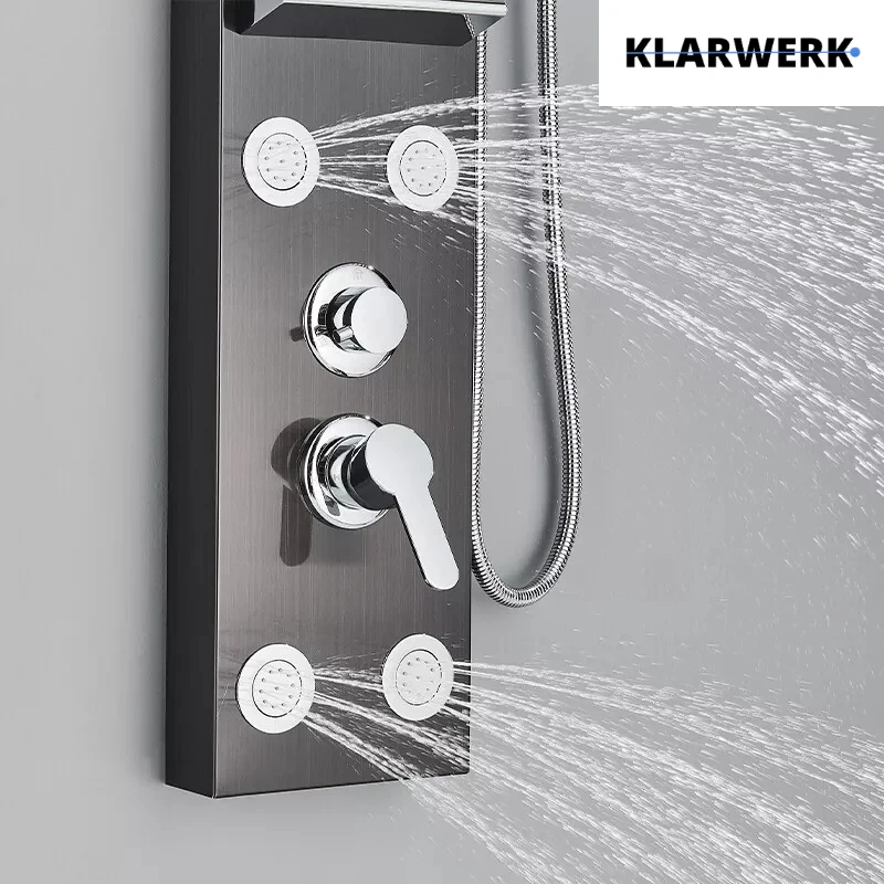 Duschpaneel Regendusche Set "BEN" - Schwarz (gebürstet)