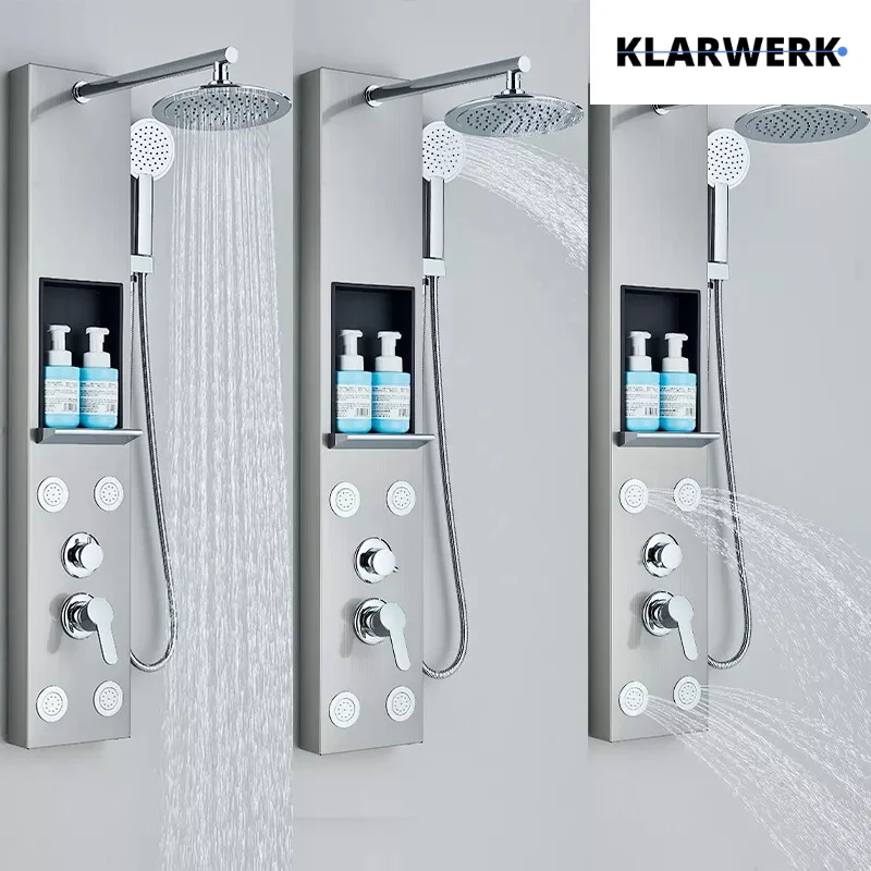Duschpaneel Regendusche Set "BEN" - Silber (gebürstet)