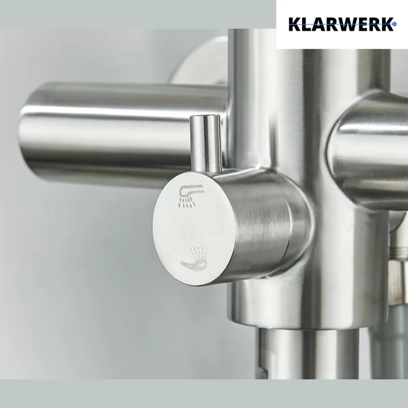 Wandarmatur mit Handbrause "Max" - Silber (gebürstet)