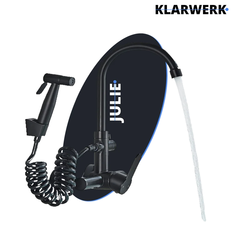 Wandarmatur mit Handbrause "Julie" - Schwarz (matt)