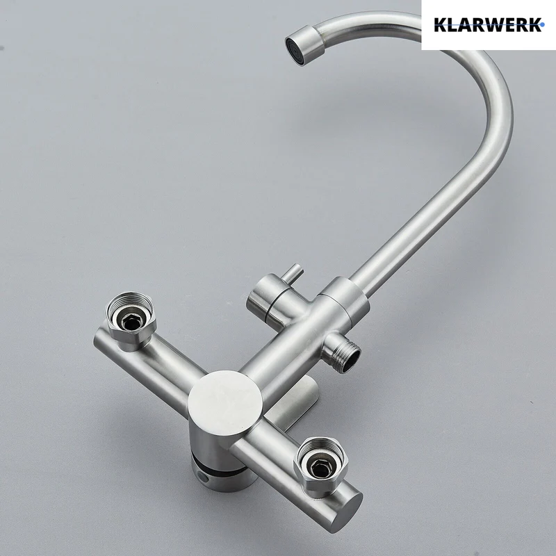 Wandarmatur mit Handbrause "Julie" - Silber (gebürstet)