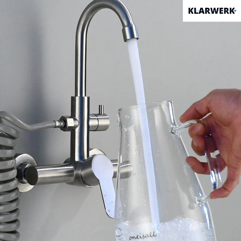 Wandarmatur mit Handbrause "Julie" - Silber (gebürstet)