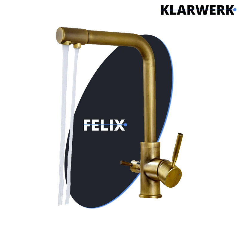 3 Wege Küchenarmatur "Felix" - Messing (gebürstet)
