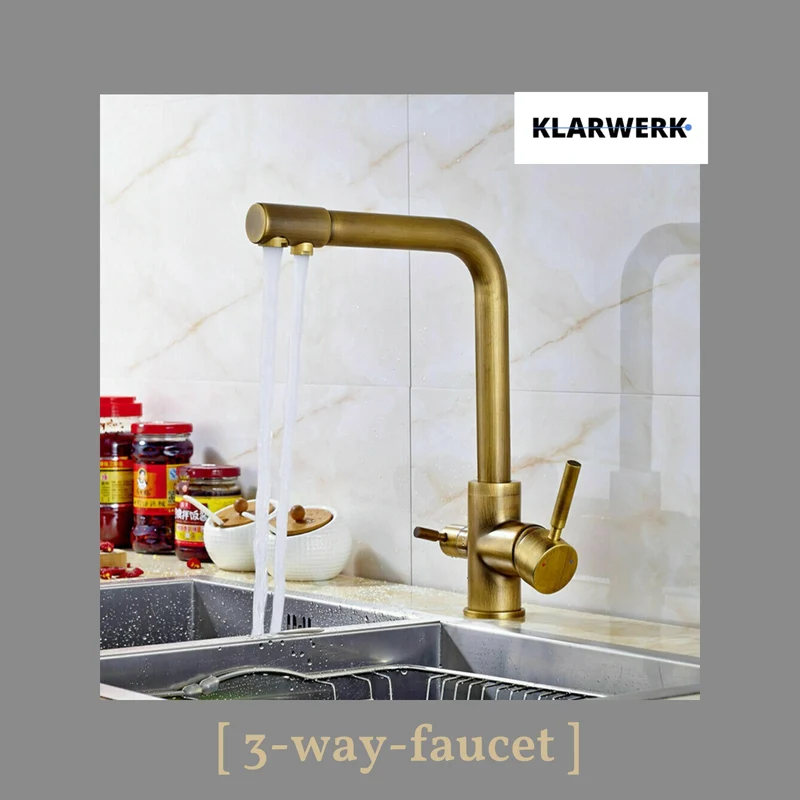 3 Wege Küchenarmatur "Felix" - Messing (gebürstet)