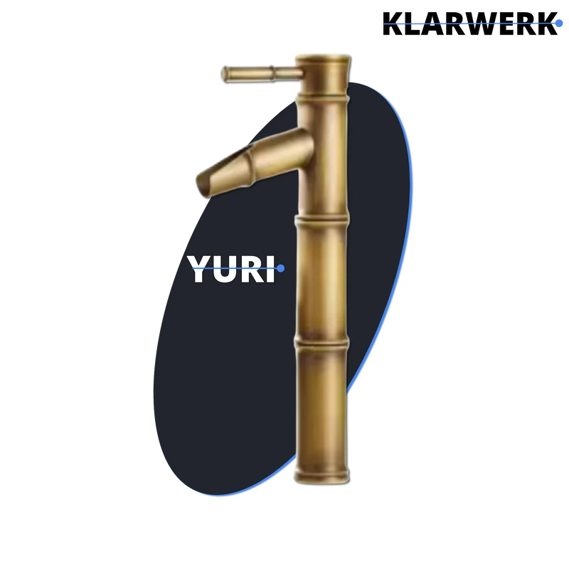 Hohe Bambus-Badarmatur "YURI" - Gold Messing