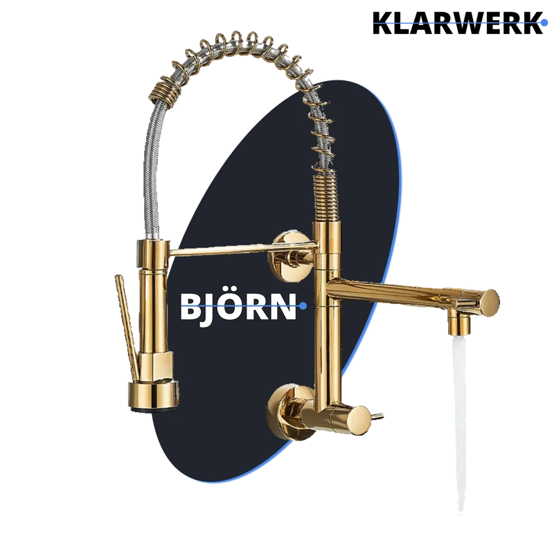 Gastronomie Wandarmatur (ohne Mischer, Einloch) "Björn" - (Gold)