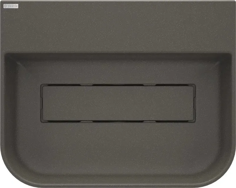 DEANTE Arnika Granit Aufsatzwaschbecken mit Armaturenbank // Anthrazit Metallic // CQA-TU5S