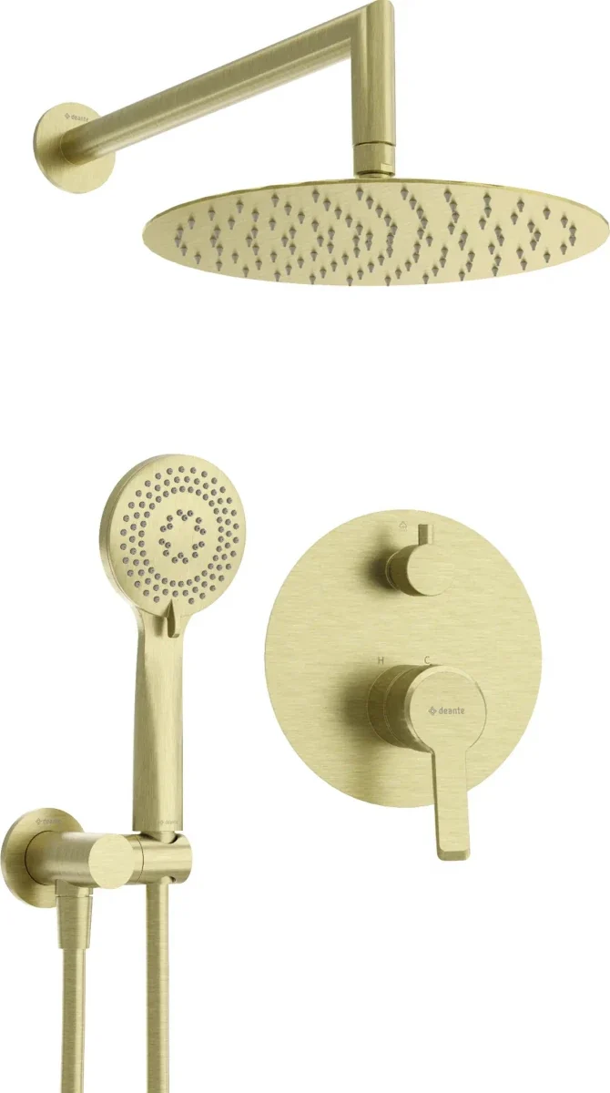 DEANTE Arnika Unterputz-Duschset mit Handbrause // gebürstetes Gold // NAC-R9QP