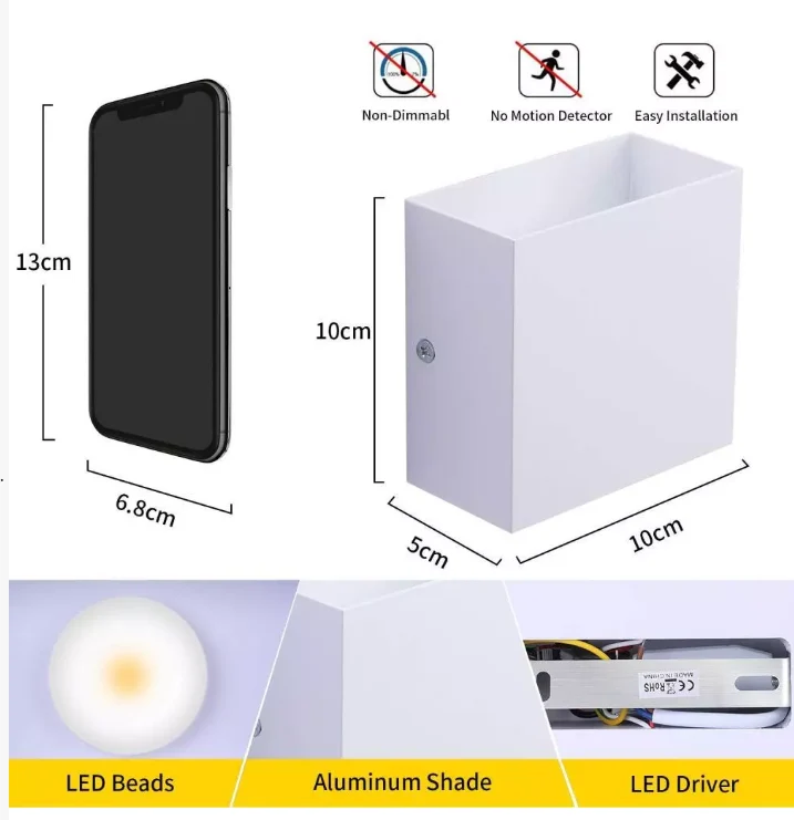 Led Wandleuchten Wandlampen Up Down Innenräume 2St. Kaltweiß