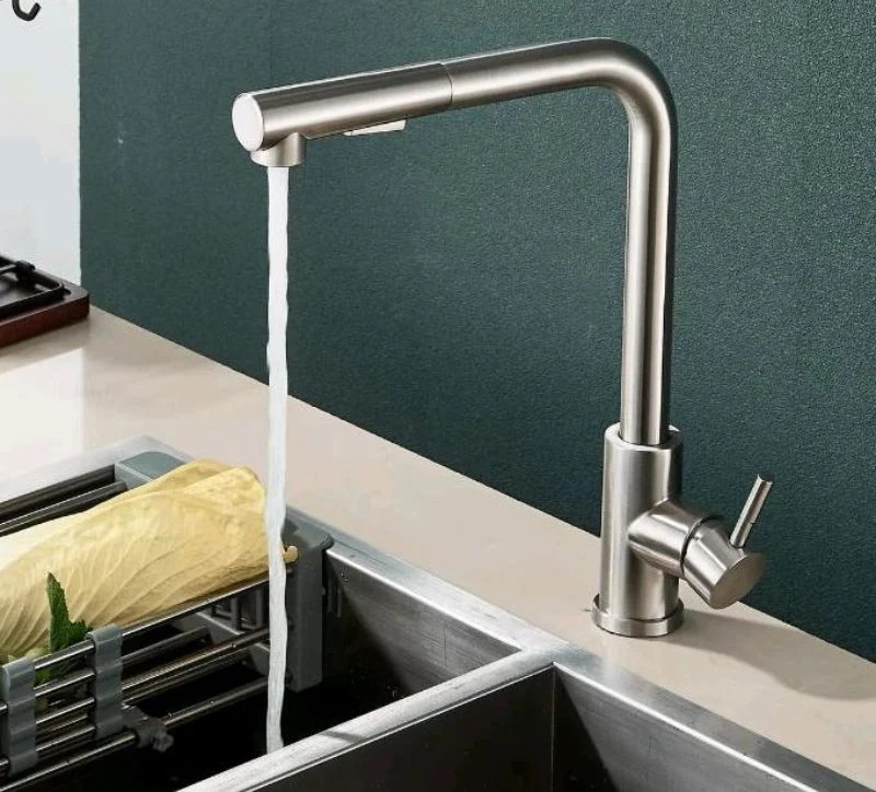 Wasserhahn Mischbatterie Küchenarmatur Hochdruck Edelstahl mit Brause