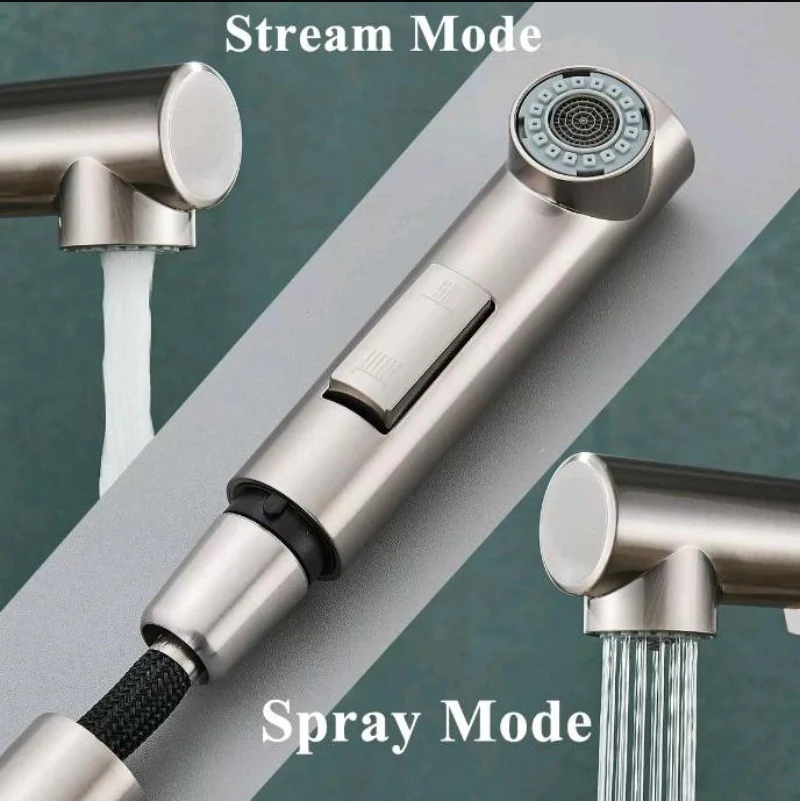 Wasserhahn Mischbatterie Küchenarmatur Hochdruck Edelstahl mit Brause