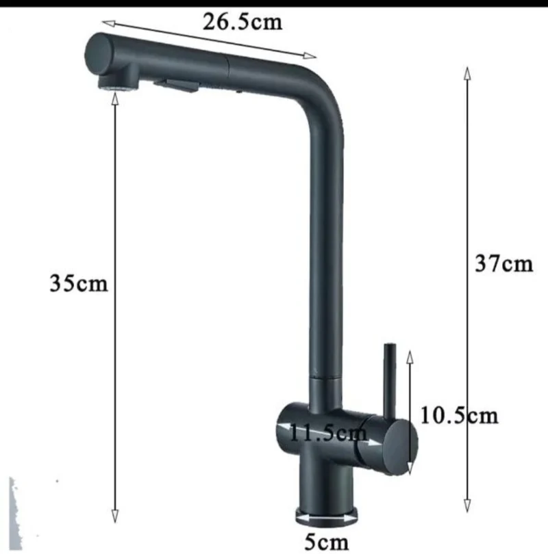 Küchenarmartur Mischbatterie Wasserhahn Brause Schwarz