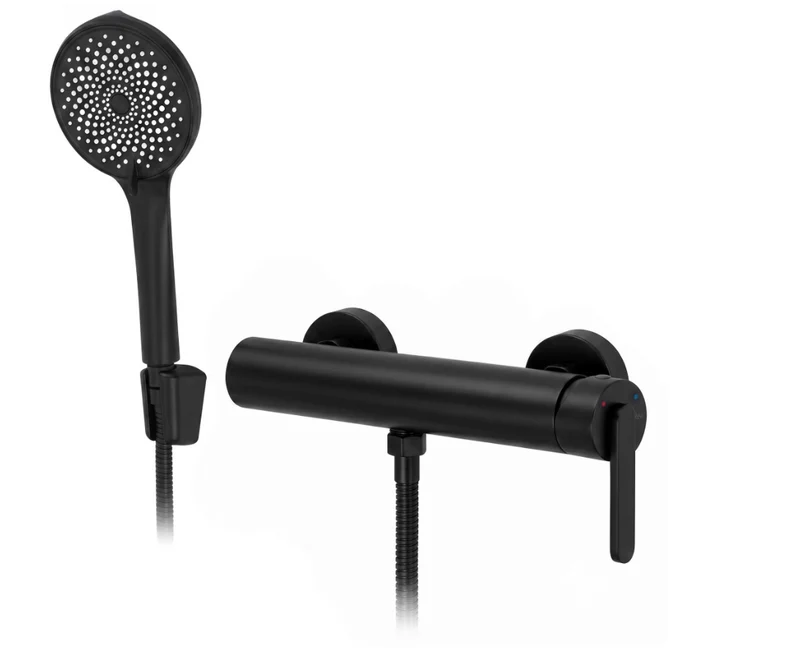 Badewannenarmatur Ontario Side Schwarz mit Handbrause