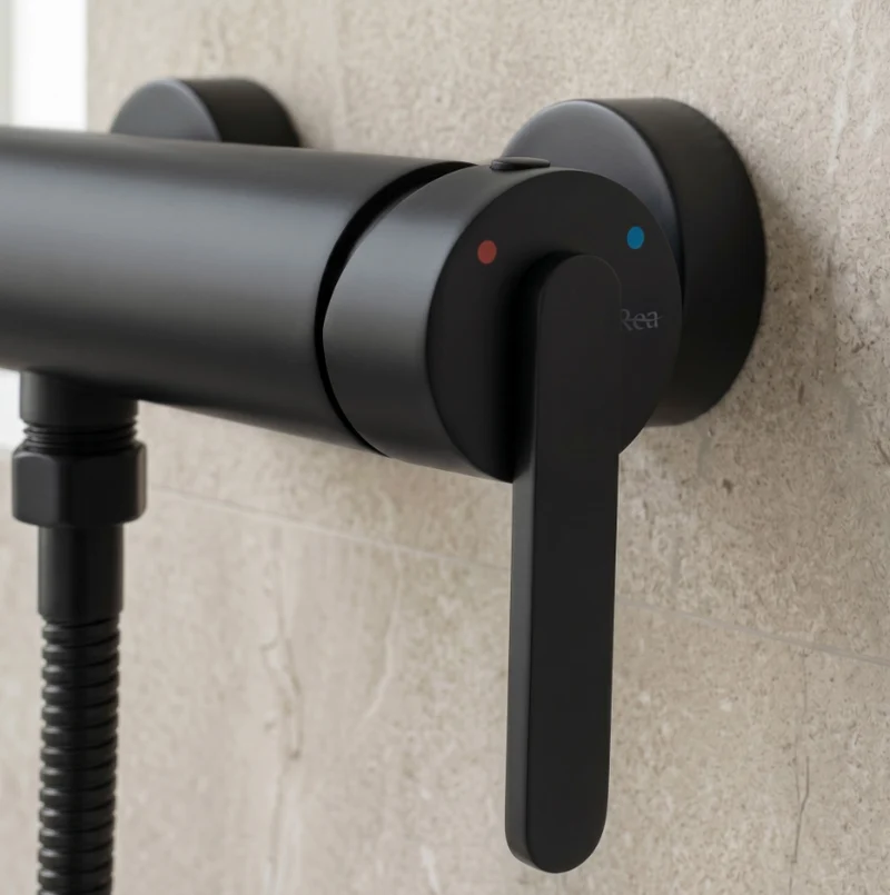 Badewannenarmatur Ontario Side Schwarz mit Handbrause