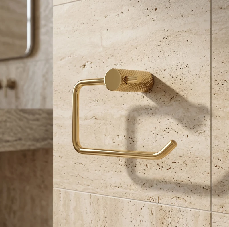 Toilettenpapierhalter Gold Wandmontage Metall