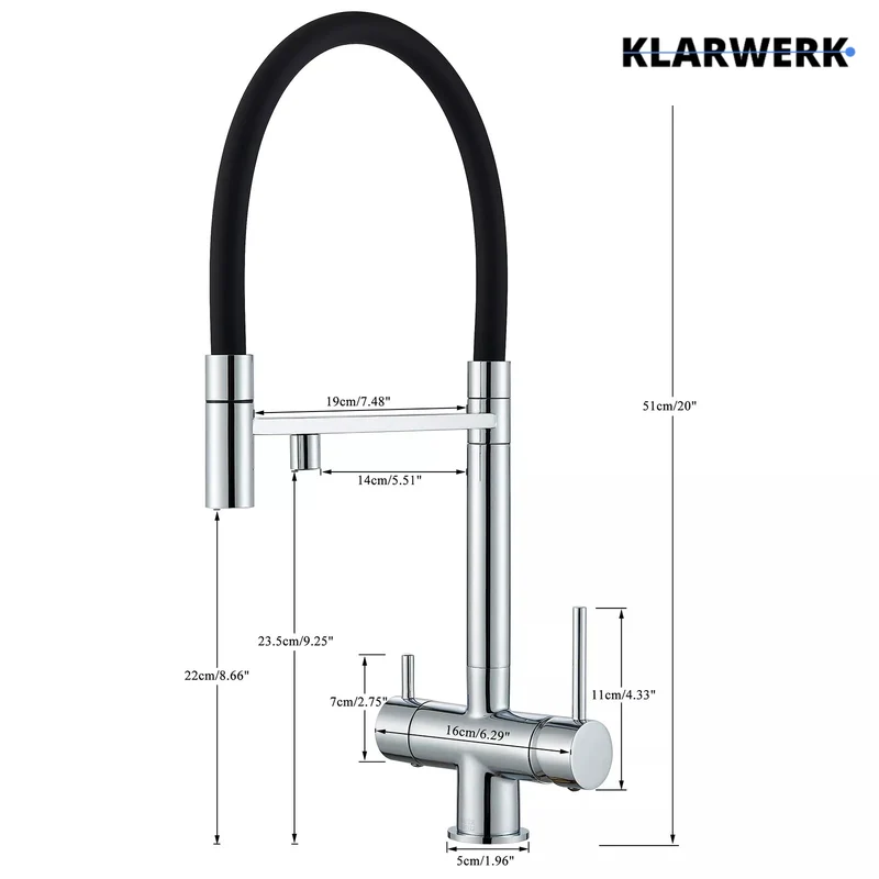 Flex 3-Wege Küchenarmatur "LANA" - Chrom