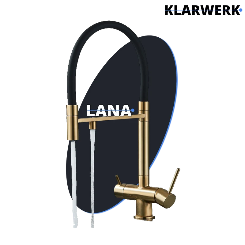 Flex 3-Wege Küchenarmatur "LANA" - Gold gebürstet