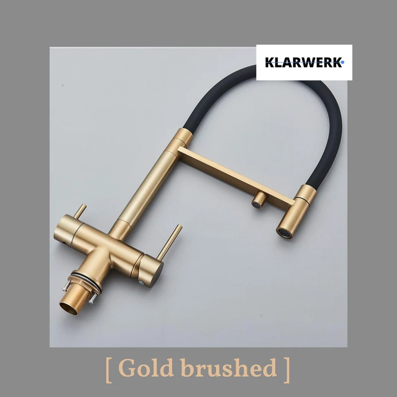 Flex 3-Wege Küchenarmatur "LANA" - Gold gebürstet