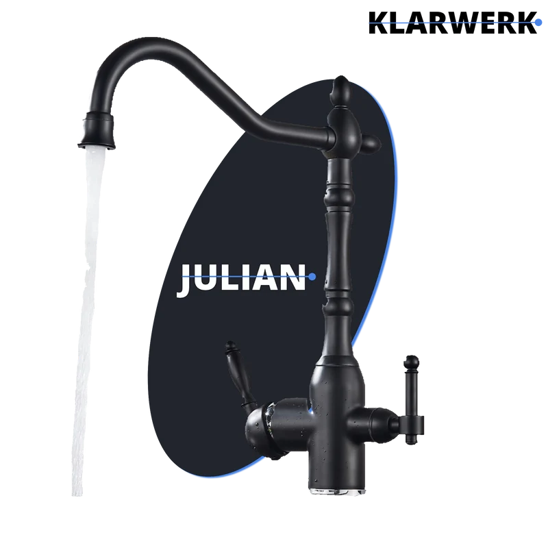 Vintage 3 Wege Küchenarmatur "Julian" - Schwarz (matt)
