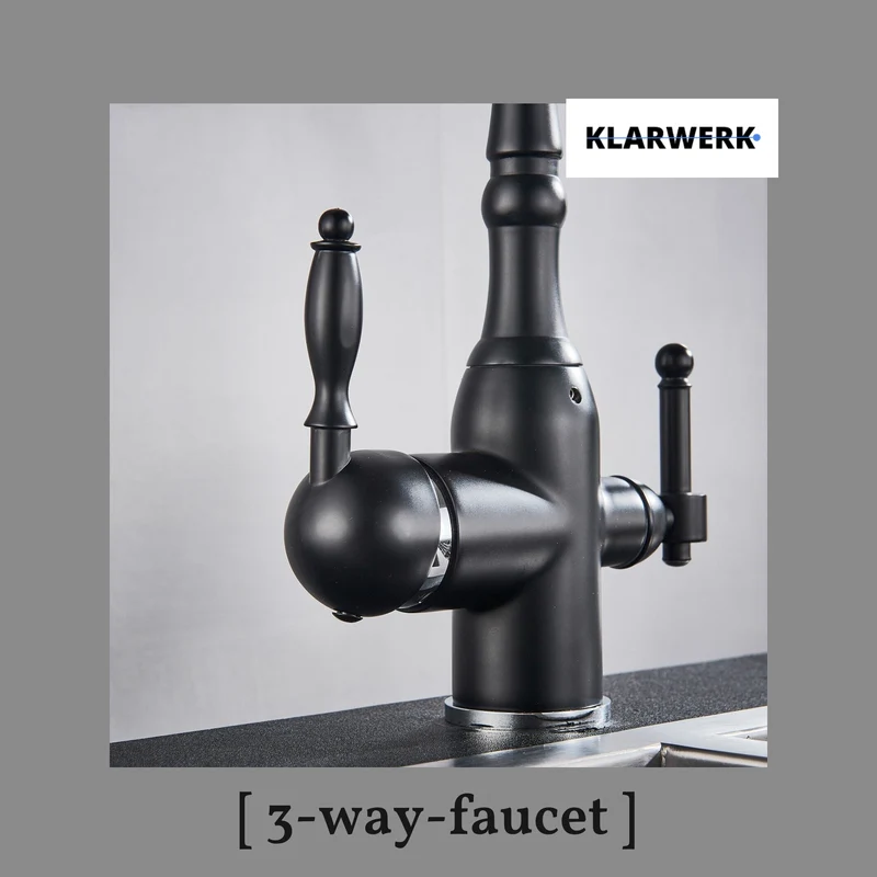 Vintage 3 Wege Küchenarmatur "Julian" - Schwarz (matt)