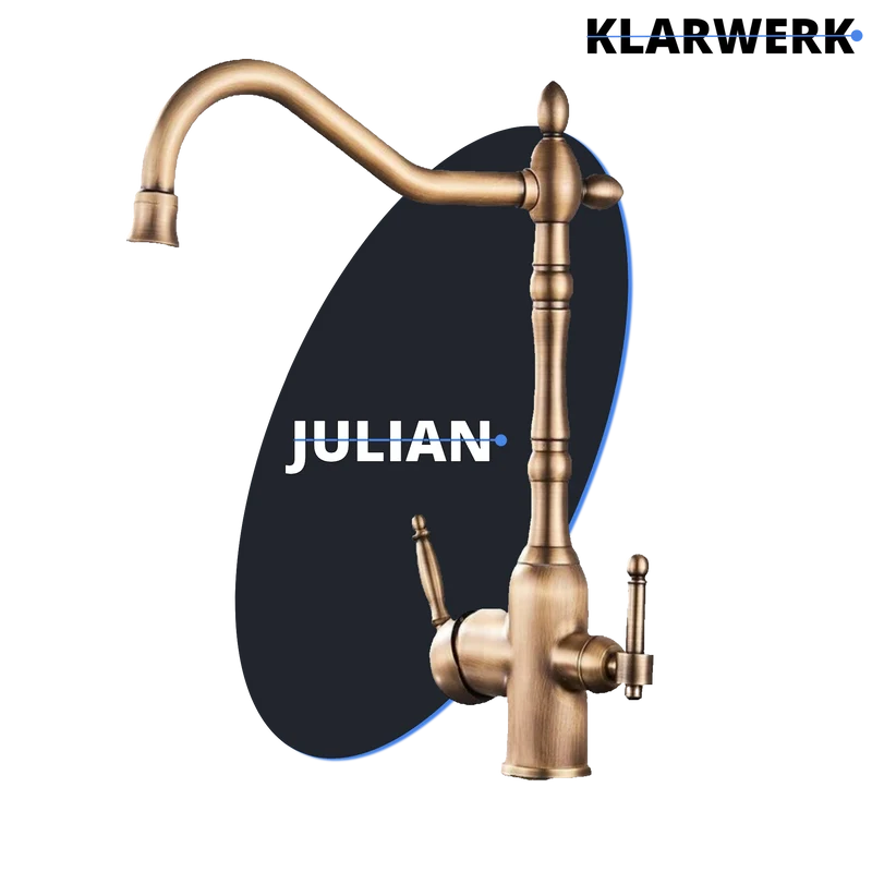 Vintage 3 Wege Küchenarmatur "Julian" - Messing (gebürstet)