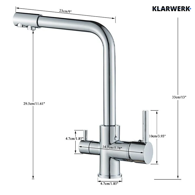 3 Wege Küchenarmatur "Felix" - Silber (gebürstet)