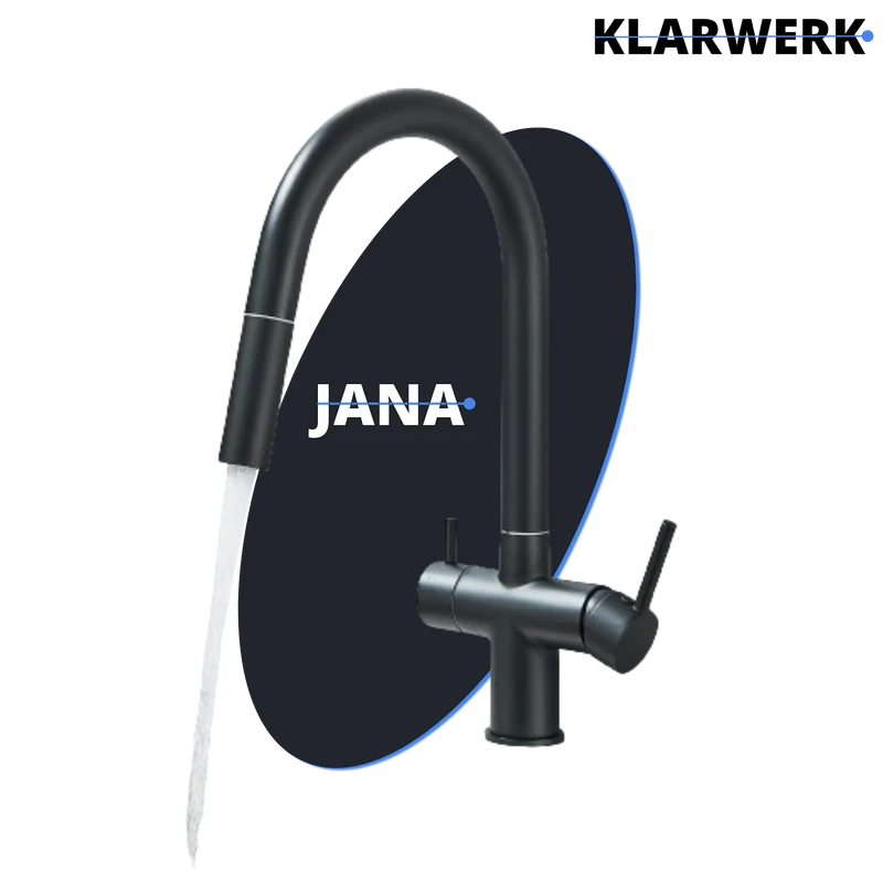 Ausziehbare 3 Wege Küchenarmatur "Jana" - Schwarz