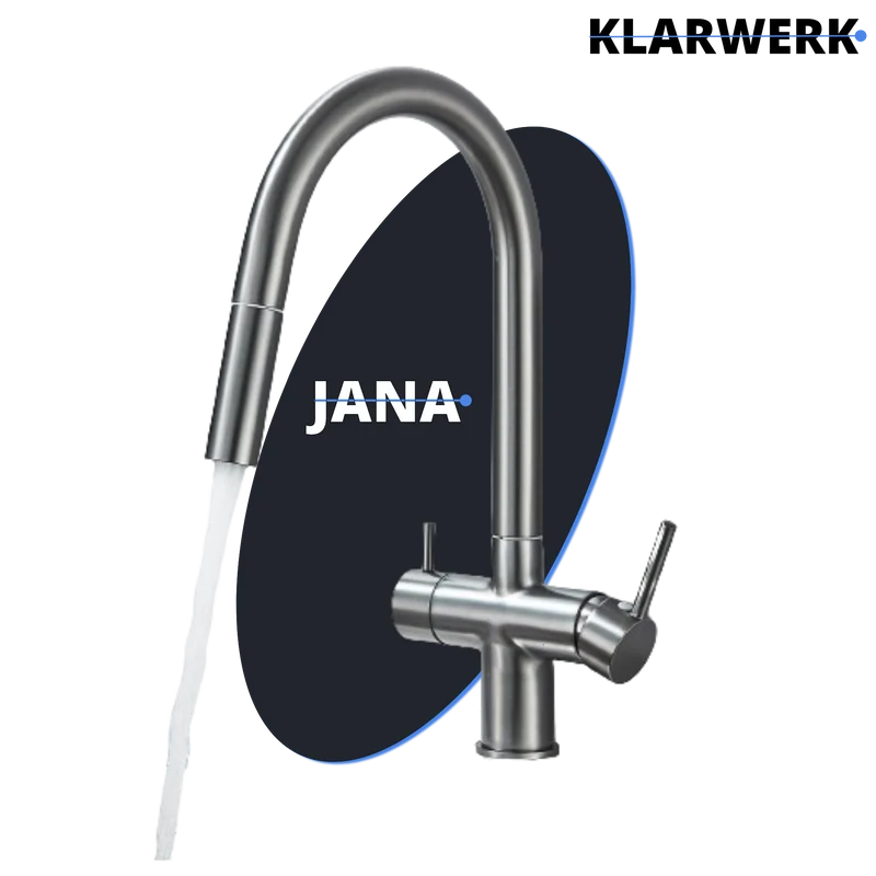 Ausziehbare 3 Wege Küchenarmatur "Jana" - Titangrau