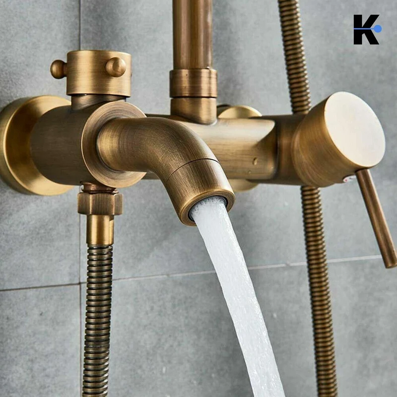 Regendusche Duscharmatur Set "Jana" - Vintage Messing