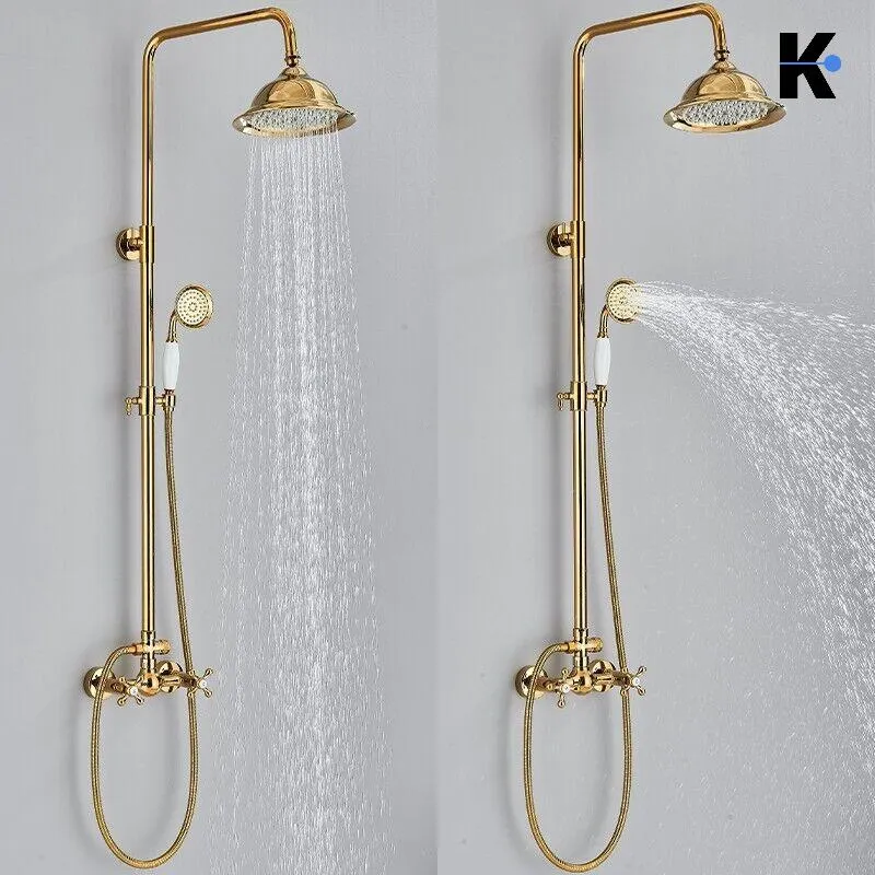 Vintage Duscharmatur Set "Nala" - Gold glänzend