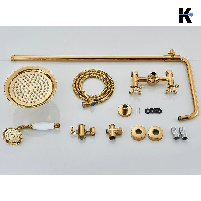 Vintage Duscharmatur Set "Nala" - Gold glänzend