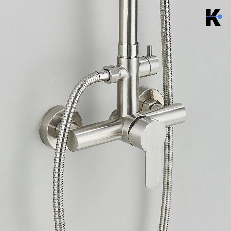 Regendusche Duscharmatur Set "Jana" - Chrom/Silber
