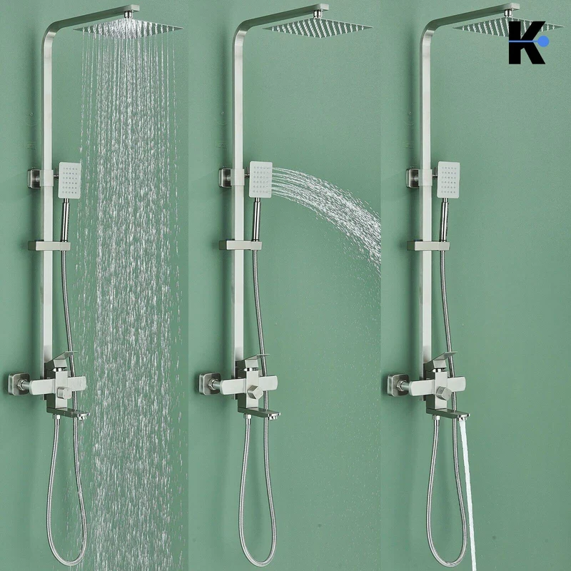 Regendusche Duscharmatur Set "Lana" - Chrom/Silber