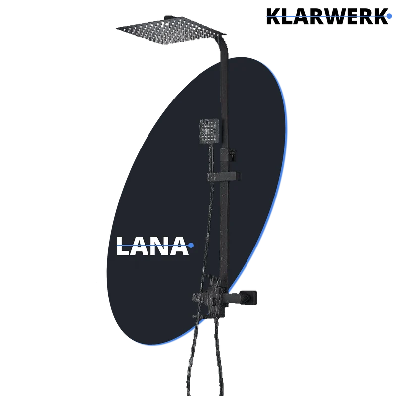 Regendusche Duscharmatur Set "Lana" - Schwarz