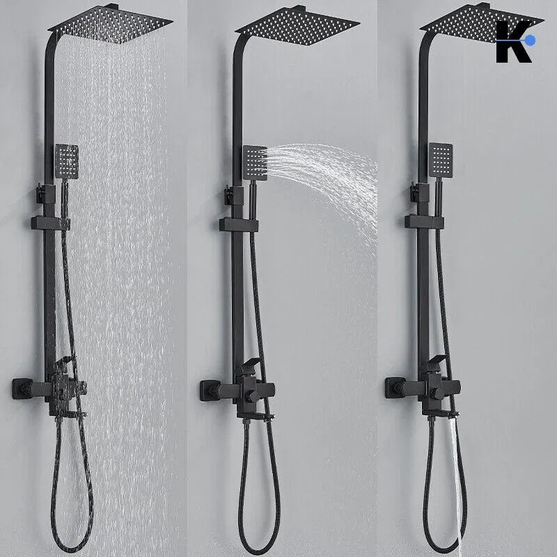 Regendusche Duscharmatur Set "Lana" - Schwarz