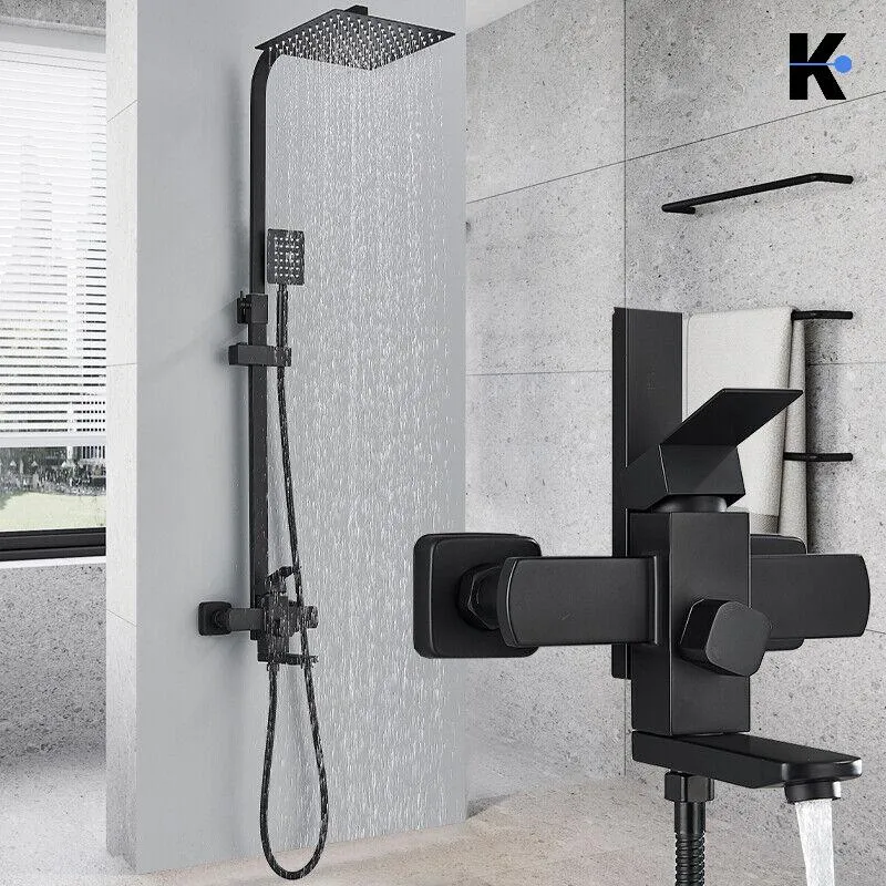 Regendusche Duscharmatur Set "Lana" - Schwarz