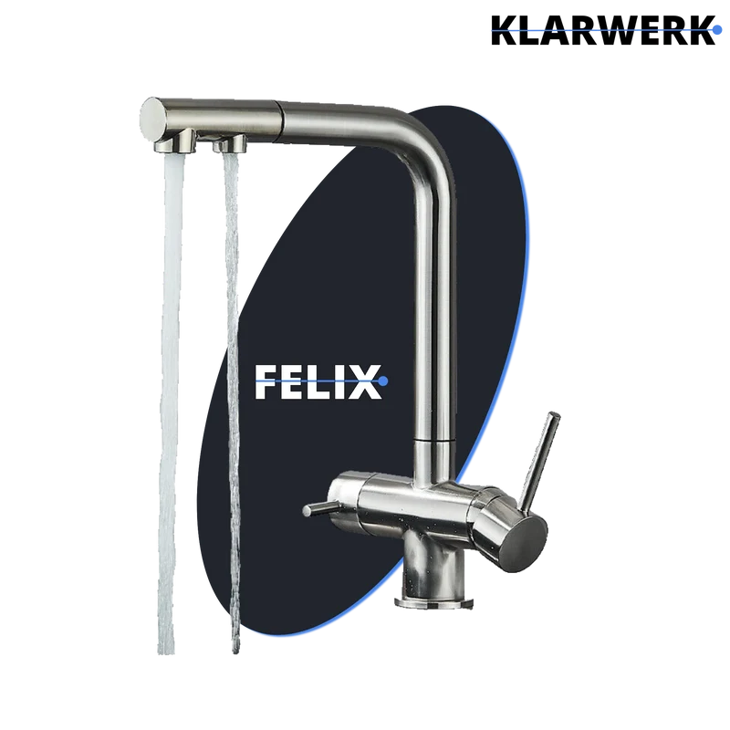 Ausziehbare 3 Wege Küchenarmatur "Felix" - Silber (gebürstet)