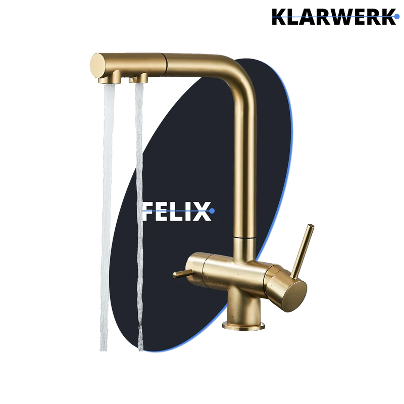 Ausziehbare 3 Wege Küchenarmatur "Felix" - Gold