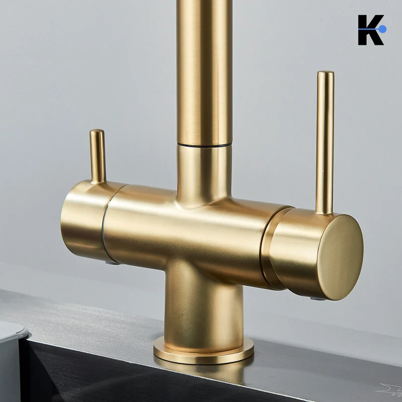 Ausziehbare 3 Wege Küchenarmatur "Felix" - Gold