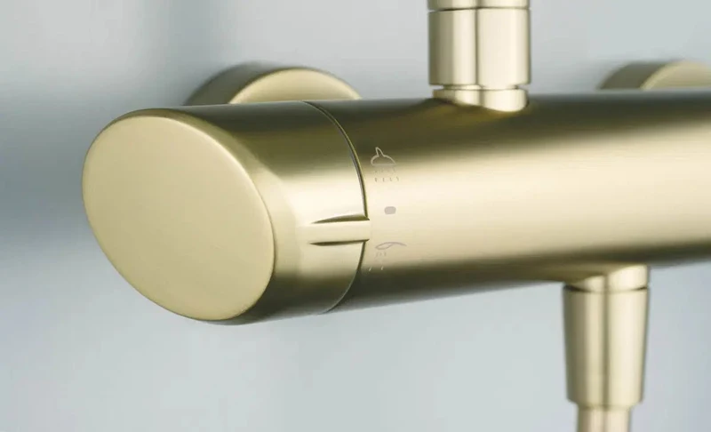 DEANTE Arnika Duschsystem mit Regenbrause // gebürstetes Gold // NAC-R1QK