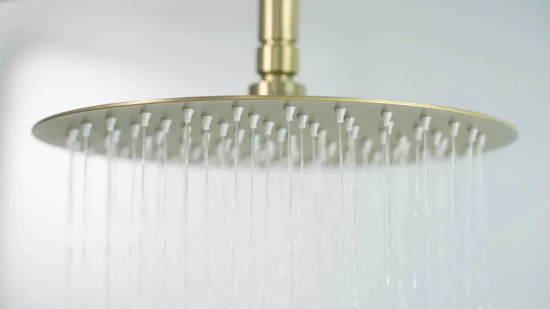 DEANTE Arnika Duschsystem mit Regenbrause // gebürstetes Gold // NAC-R1QK